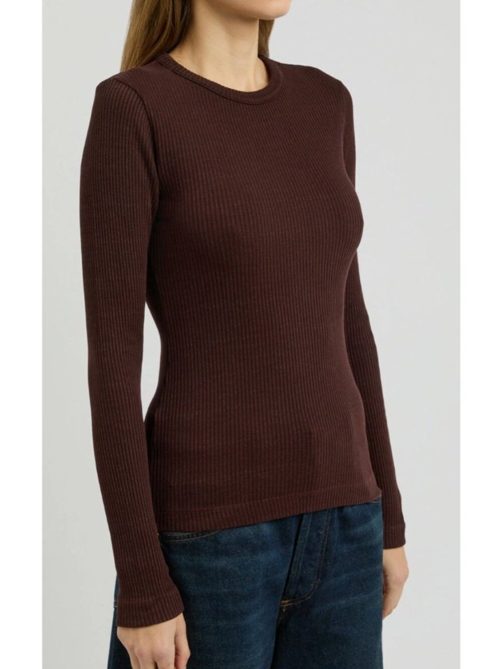 Citizens Of Humanity Bina Ribbed Long Sleeve Crewneck Sweater Purple Small - Picture 1 of 3